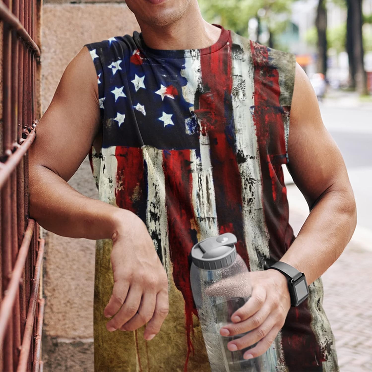 Mens Skull 3D Graphic Print Shirts Tank Tops Gym Workout Crew Neck Sleeveless Casual Shirts Tops - Image 5