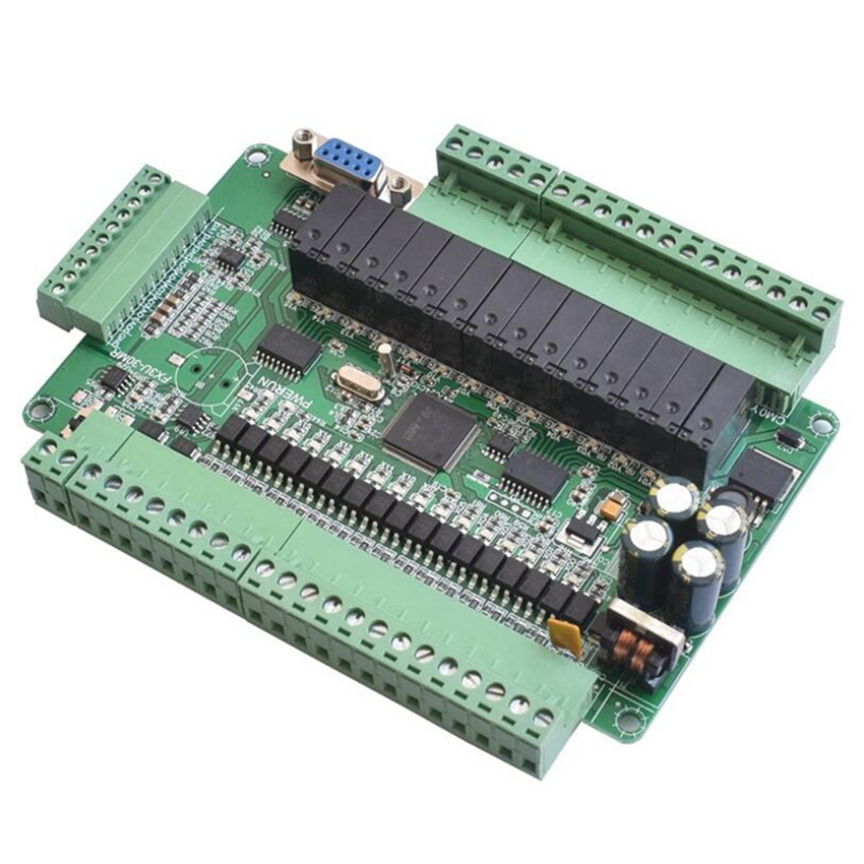 2 x PLC przemysłowa płytka sterująca, prosty programowalny kontroler typ FX3U-30MR, obsługuje komunikację RS232 / RS485