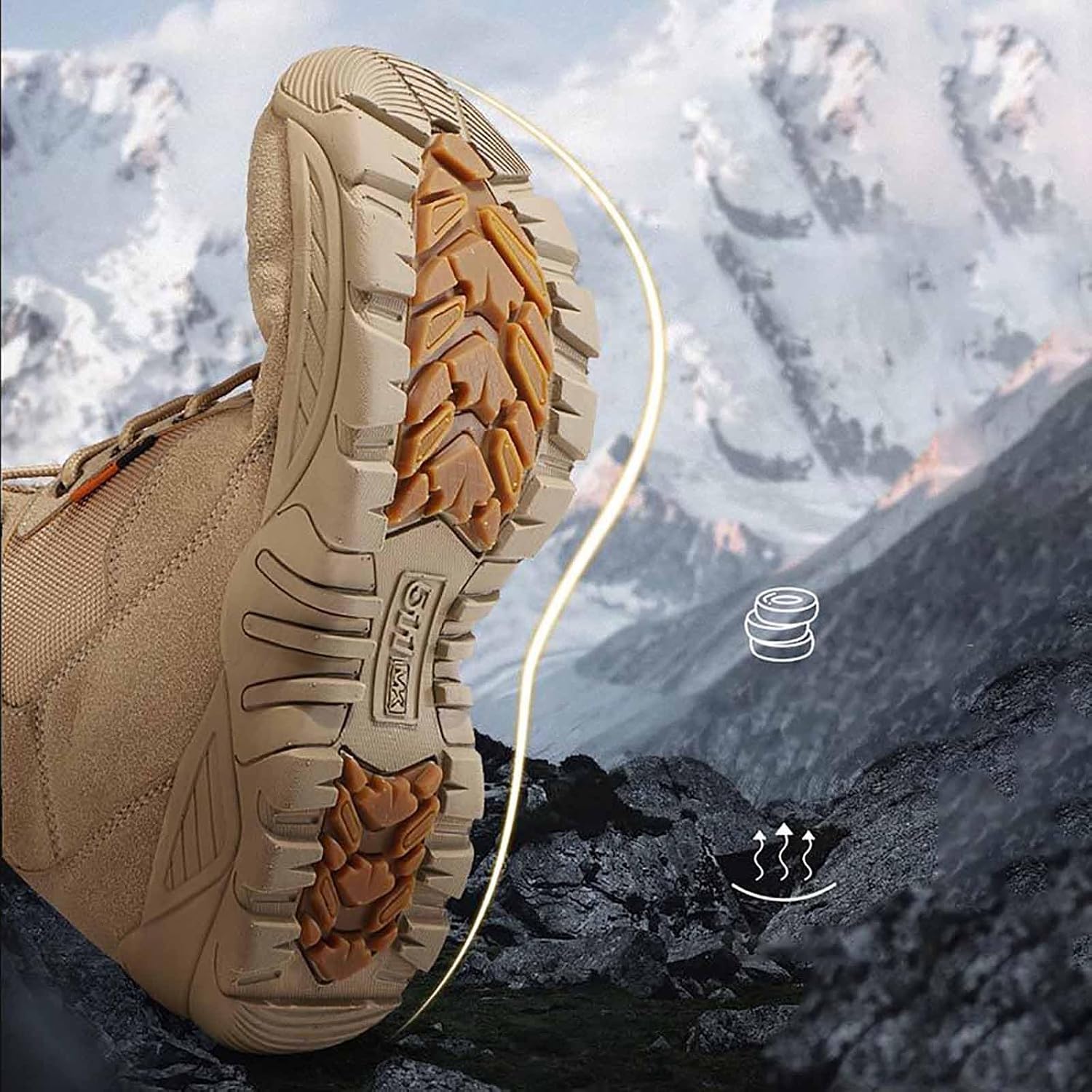 CLSQLXYJZC Lightweight Military Boots, Tactical Hiking Boots for Men with Sports Socks Water Proof Tactical Military Outdoor Desert Combat Boots Tactical Army Boots