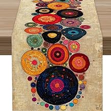 Retro Black Vinyl Record Table Runner for Gramophone Table Decor, Music Lover Table Decoration for Kitchen Dinning Home Party 13x72 Inch