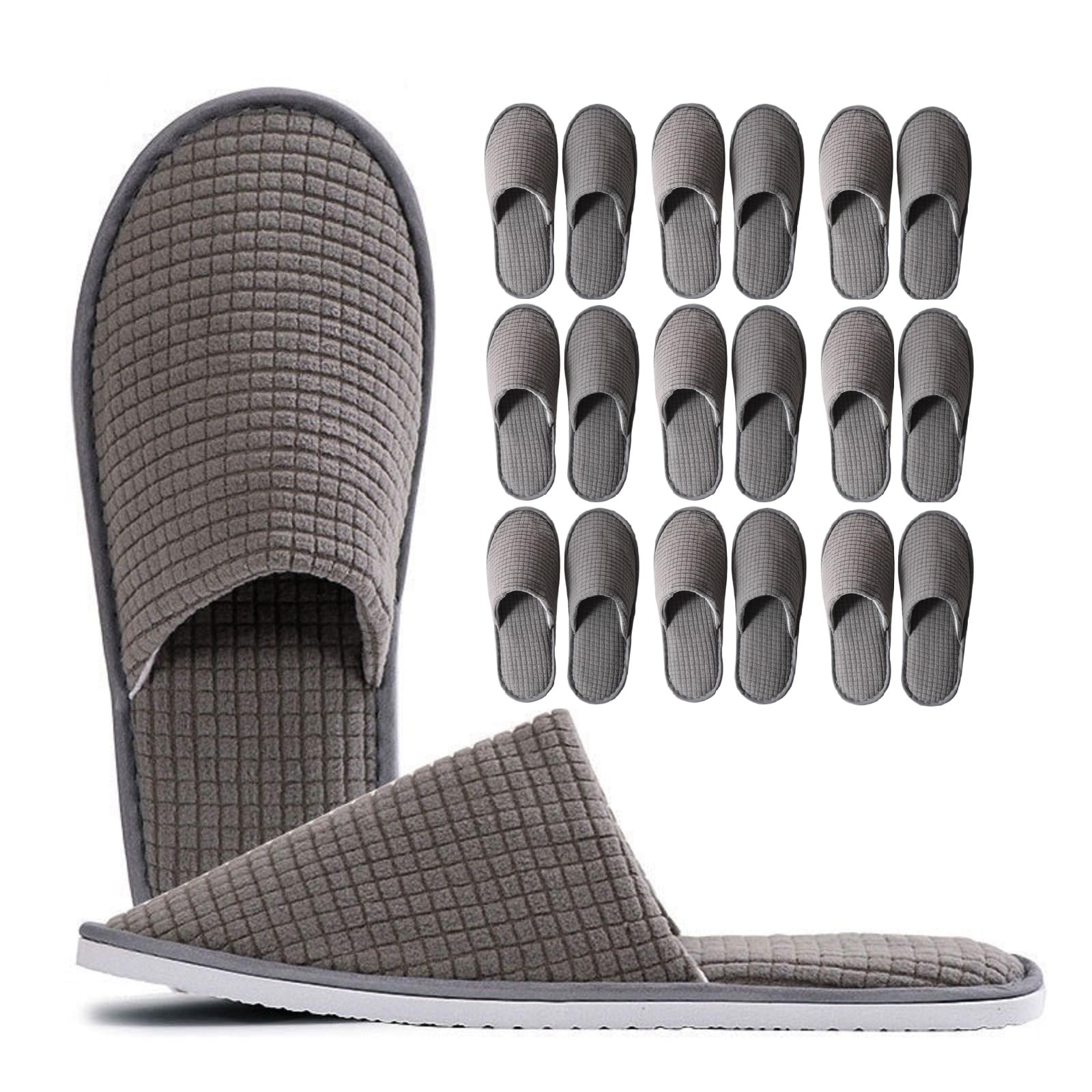 Kiuiom Ciabatte Ospiti, Ciabattine Spa Morbide, Pantofole Hotel, Pantofole in Pile Corallo Punta Chius Slipper Portatili Unisex Antiscivolo per Hotel Spa Casa Viaggi