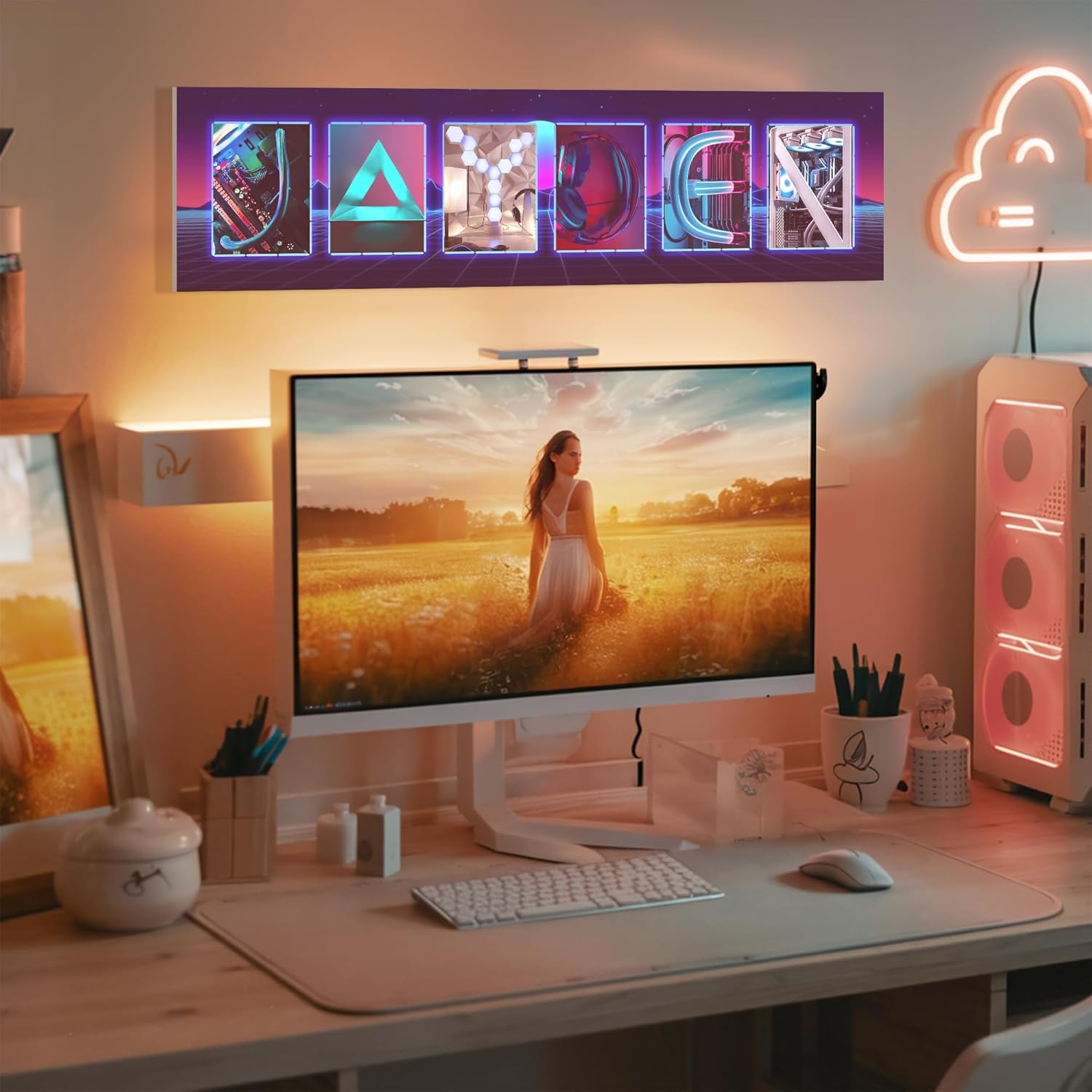 Basic Fundamentals Personalized Name Art Print for Gamers, Custom Gaming Wall Art, Unique Gamer Room Wall Decor, 8"x30" Photoboard (6 Letters)