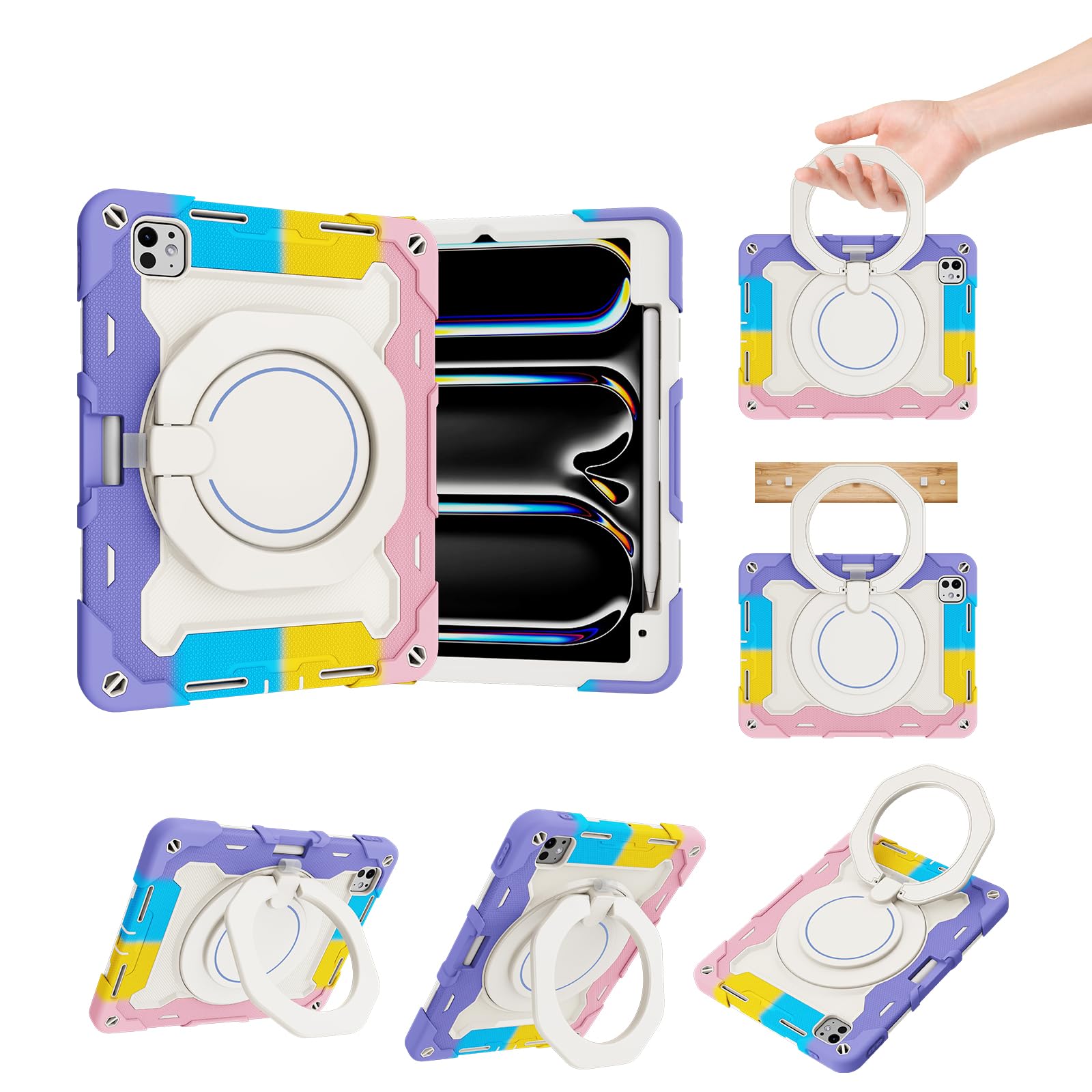 Funda iPad Pro 11 M5 M4 carcasa rígida protectora con soporte 360 8