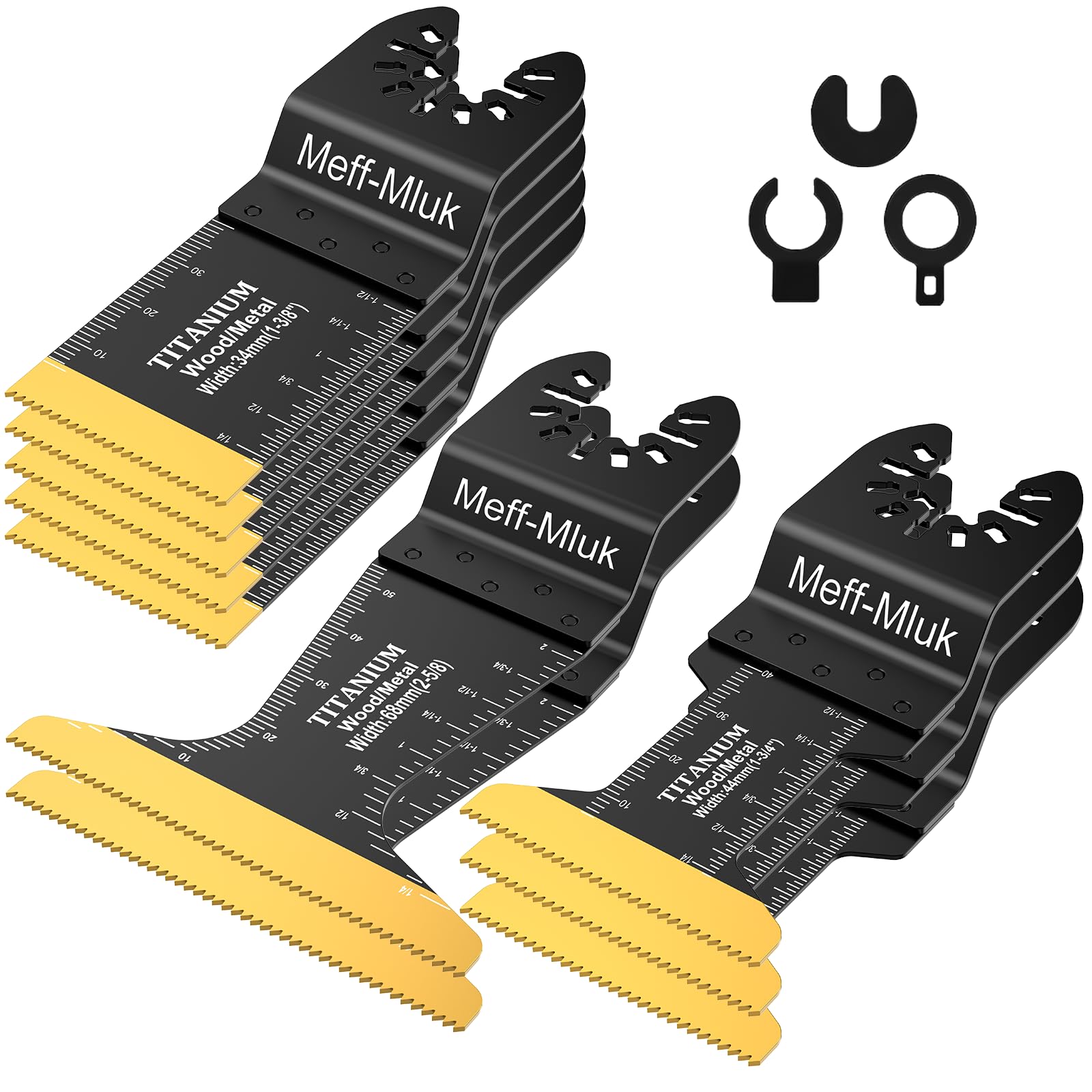 10PCS Titanium Multitool Blades, Extra Long Oscillating Saw Blades & Multi Tool Blades for Wood, Metal, Nails & Drywall Cutting | Multi Tool Blade Compatible with DeWalt, Makita, Dremel and More