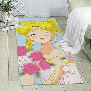 Sailor Moon - Alfombra de poliéster, muy suave, antideslizante, para comedor, dormitorio, sala de estar, balcón, baño, oficina, entrada, etc.