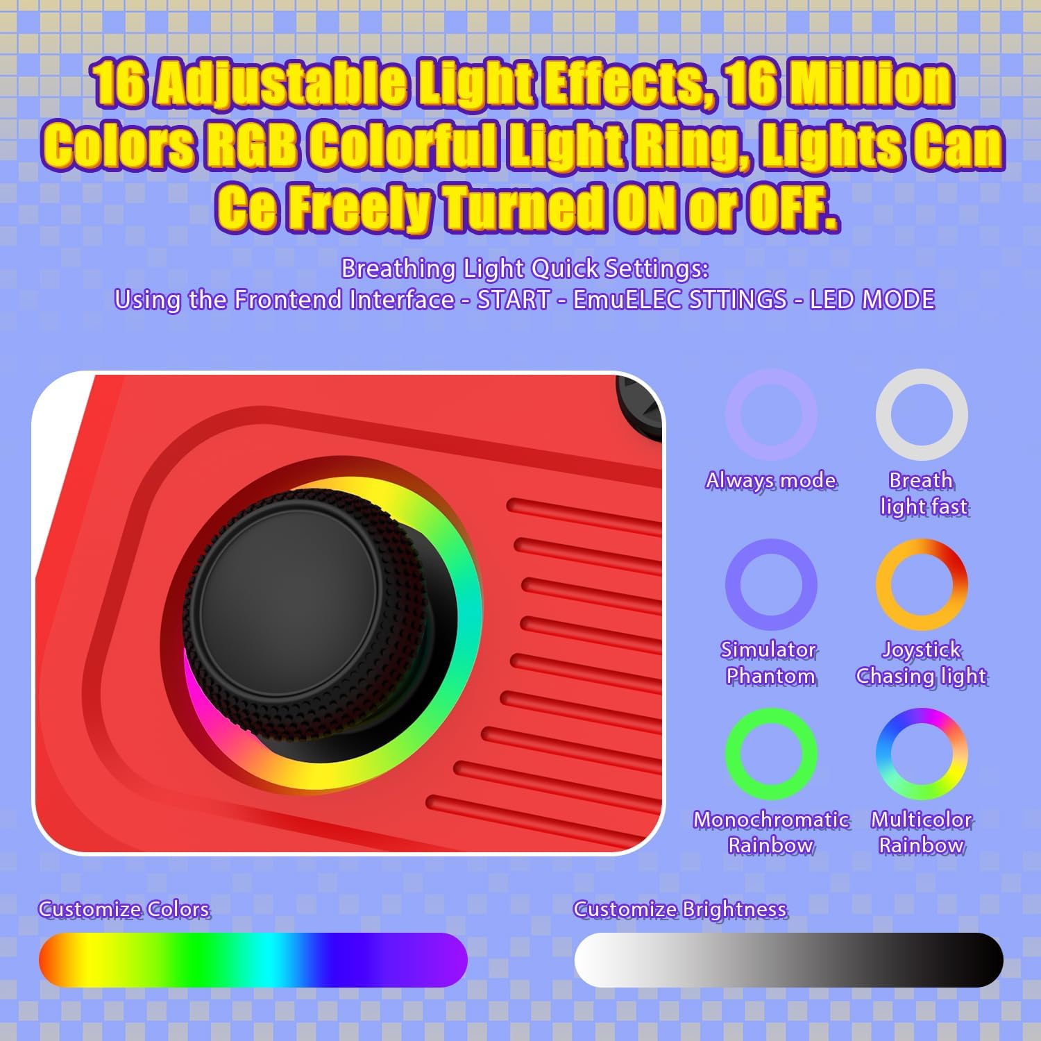 R36T Retro Gaming Console, 3.5'' IPS Screen CRT-Inspired, Handheld Game Console with 22000+ Classic Games Supports WiFi Networked Fighting and OTG, 3500mAh Battery, with Portable Case(Red 128GB) - Image 7