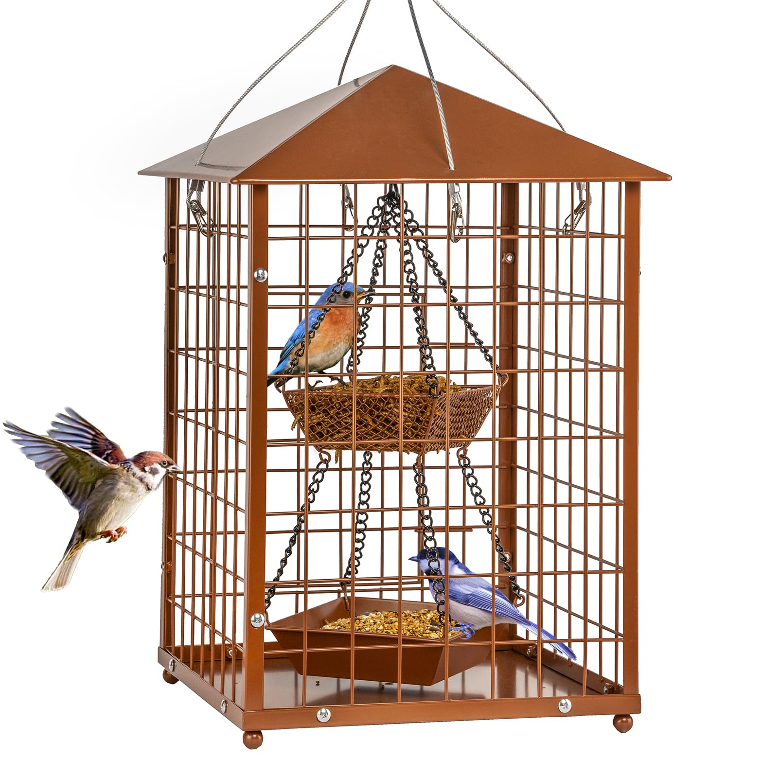 Mosloly Caged Bluebird Feeder