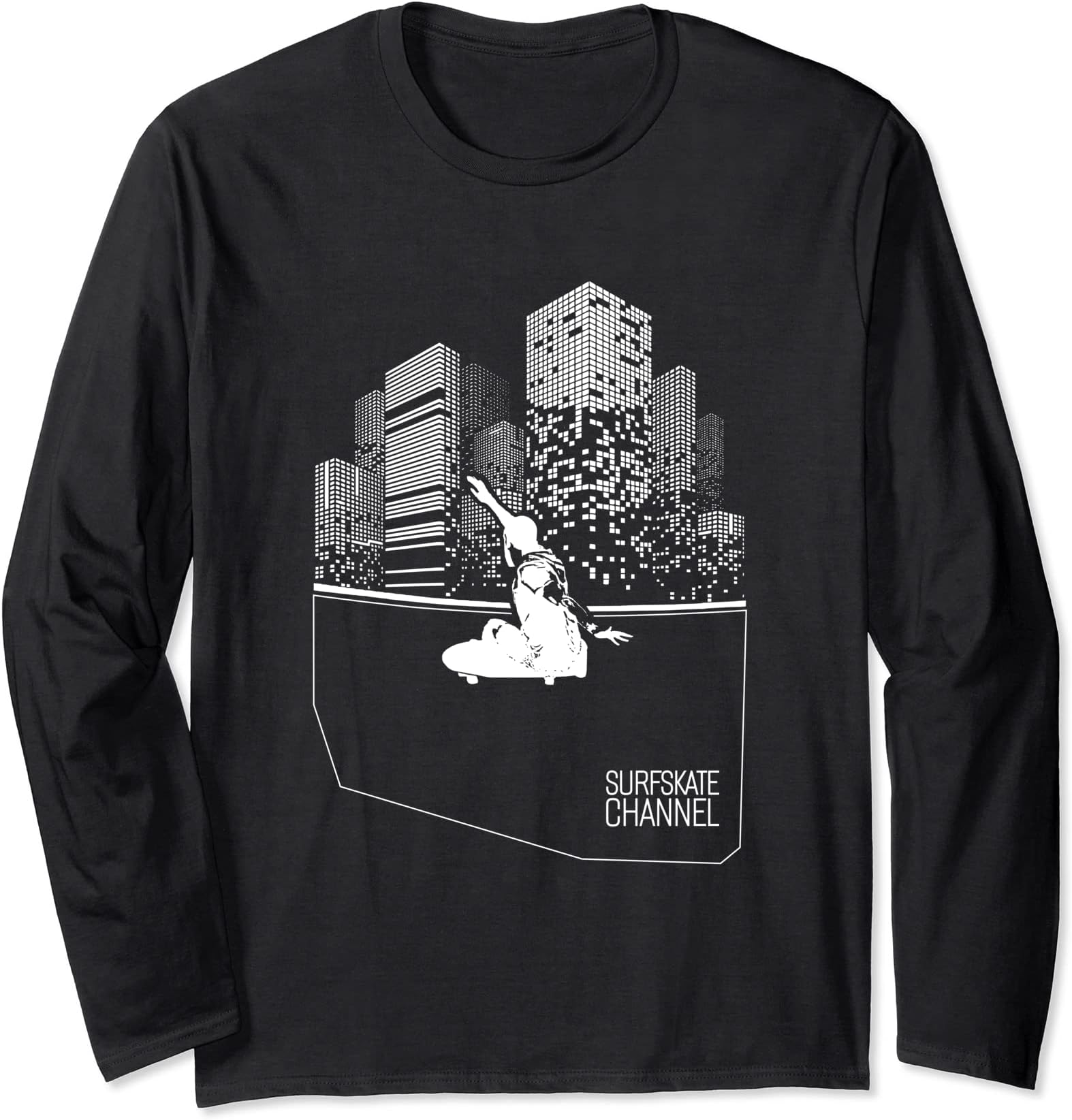 Surfskate, Urban Surf, Skate in The Street, Surf Skater Long Sleeve T-Shirt