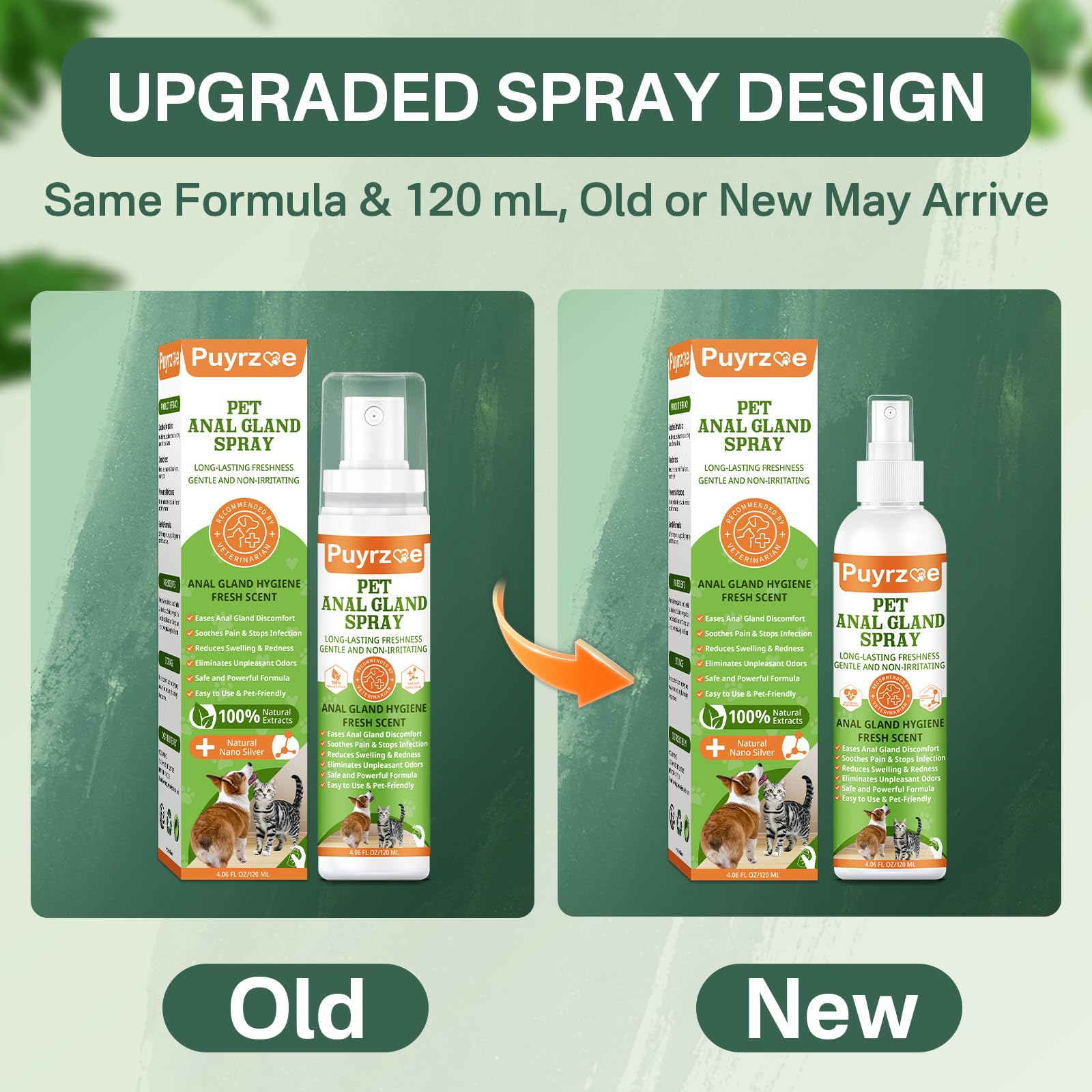 puyrzoe Spray natural para las glándulas anales para todas las mascotas, detiene el patinaje, elimina los olores, el enrojecimiento de las glándulas anales, alivia la picazón, cómodo para las