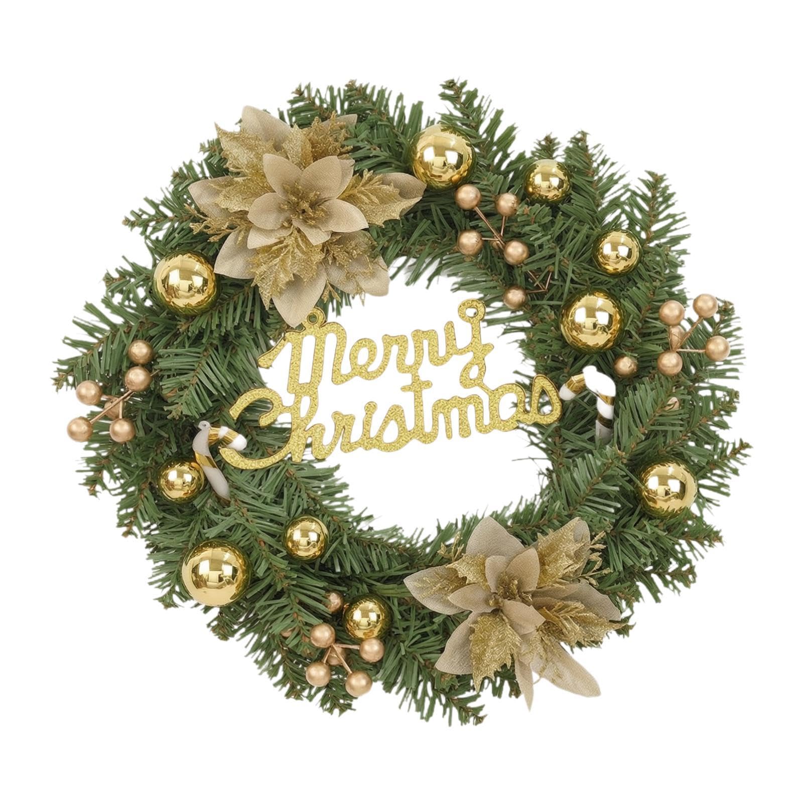 Adorno Navideño Rústico para Puerta Principal, Guirnalda para Jardín, Día de Acción de Gracias, Ventana, Interior Y Exterior, Flor de Oro, Individual
