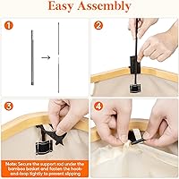 Vista 6 de Lifewit 65L Slim Laundry Hamper with Lid, Narrow Laundry Basket with Removable Bag & Bamboo Handles, Fodable Thin Dirty Clothes Hamper for Laundry