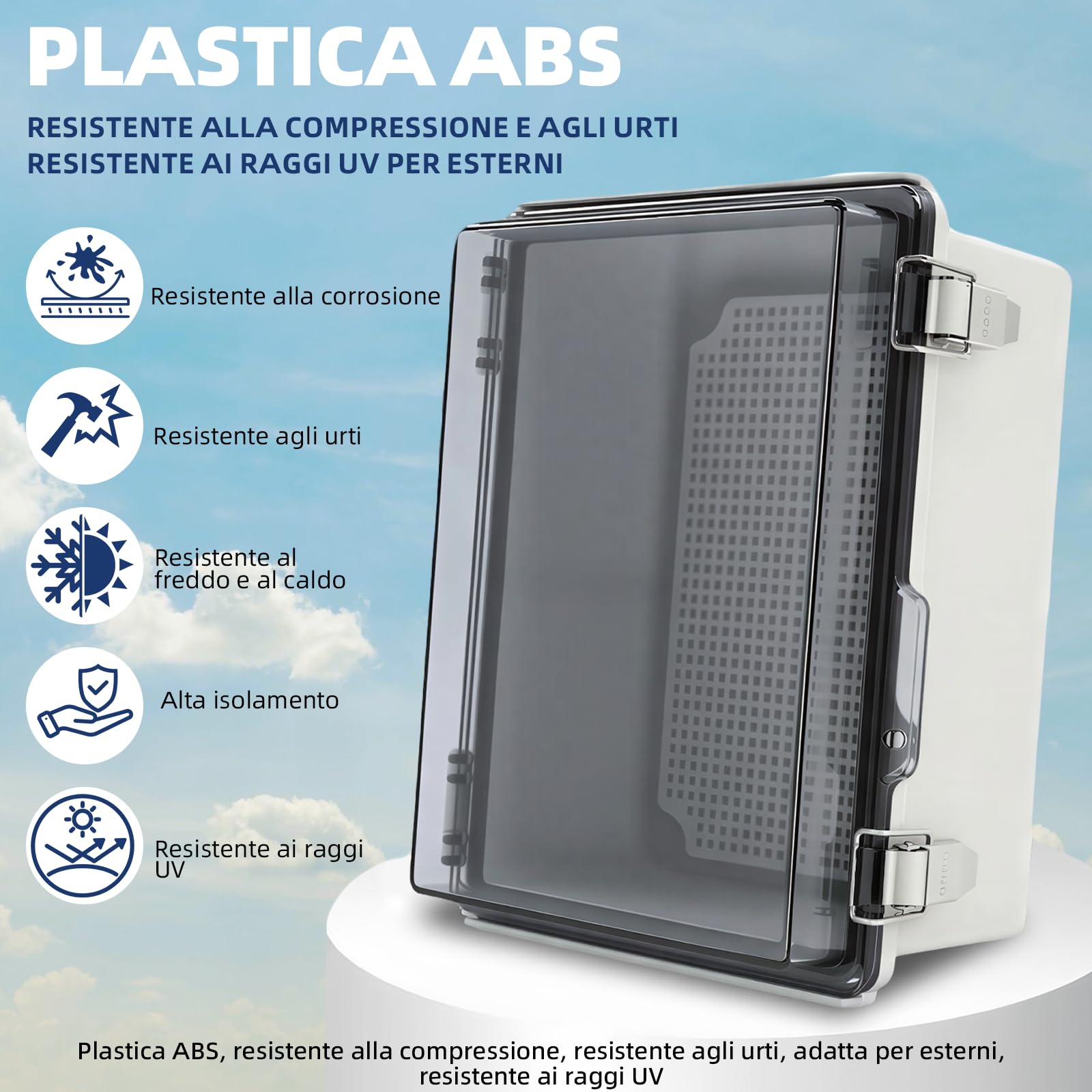Scatola di derivazione impermeabile IP65, armadietto di commutazione trasparente per esterni, scatola di distribuzione con serratura a combinazione, armadio di controllo trasparente, montaggio