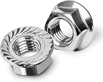 Mywish M5 Noix de hexagone à branges déraillées, 100-Pack 304 Acier inoxydable, hexagonale M5-0.8 Noix de matériel, finition lumineuse