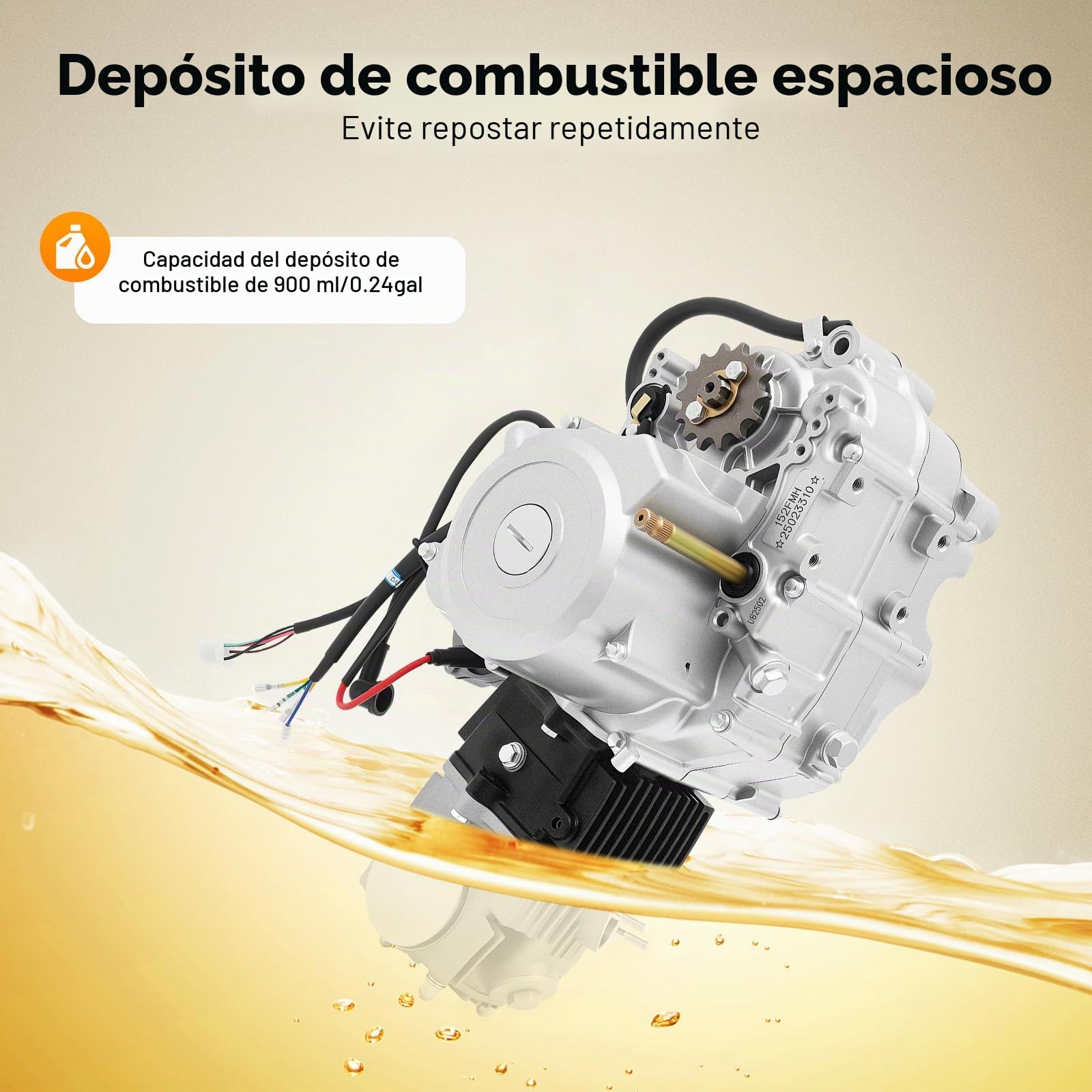 Motor ATV de 4 tiempos de 125CC, motor de kart monocilíndrico horizontal, arranque eléctrico refrigerado por aire, encendido CDI, 3 marchas hacia adelante con marcha atrás, incluye cableado + filtro