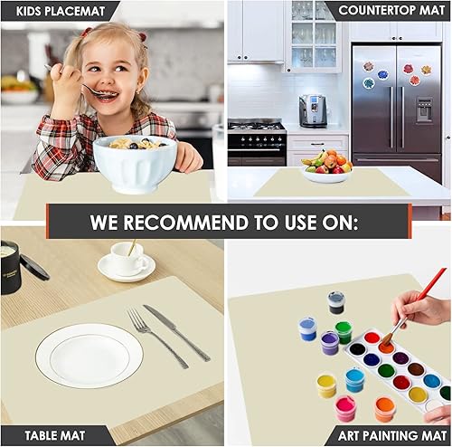 Miniatura 6 de Mantel individual de silicona extra grande, tapete de silicona flexible de grado alimenticio para niños, mantel individual antideslizante para cena,