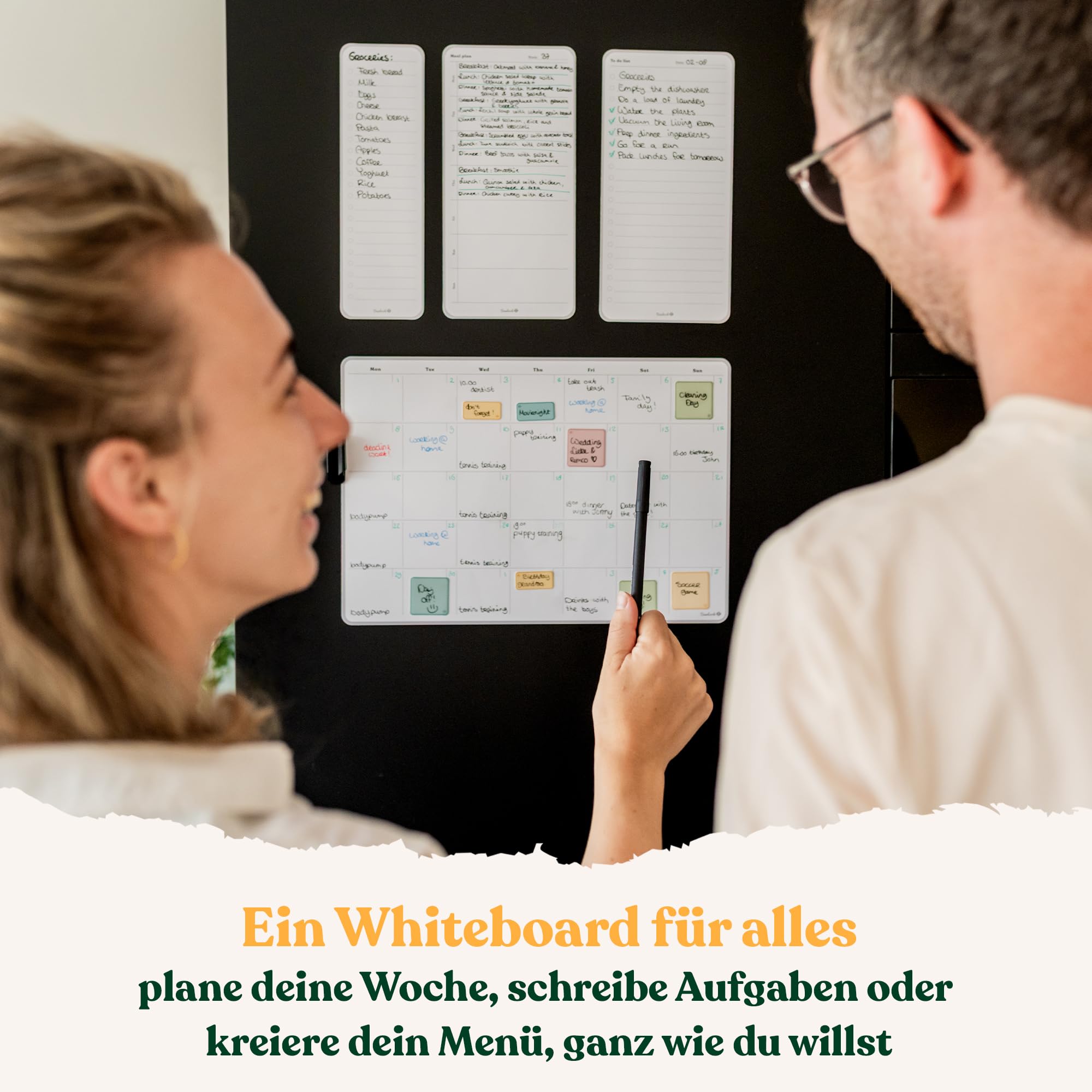 Bambook Sticky Whiteboard – Wiederverwendbare & Selbstklebende Whiteboard-Folie, Abwischbar und Umweltfreundlich, 35,4x24,4 cm – Flexibles Magnetboard für Büro, Zuhause, Planung & Kreative Notizen
