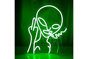 LUCUNSTAR Green Alien Neon Sign