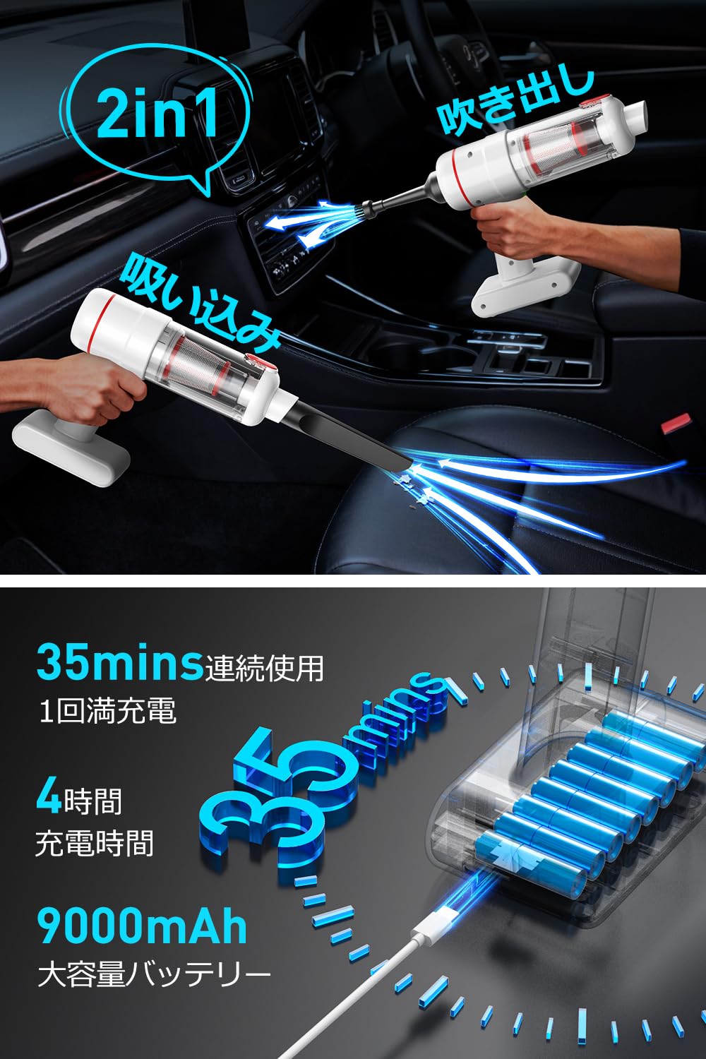 掃除機 コードレス 【2026業界 28000pa 超強力吸引&吹き出し】DXT Amazon | 掃除機 コードレス 【2026業界最新 28000pa 超強力吸引
