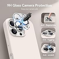 Vista 385 de GONEZ Funda de silicona para iPhone 15 Pro Max, compatible con Magsafe, protector de cámara + protector de pantalla, forro de microfibra suave Negro