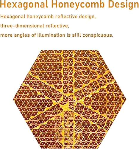 Miniatura 3 de Reflector autoadhesivo redondo de 3.150 in de seguridad, impermeable, para árboles de buzón de entrada (2 unidades, naranja)