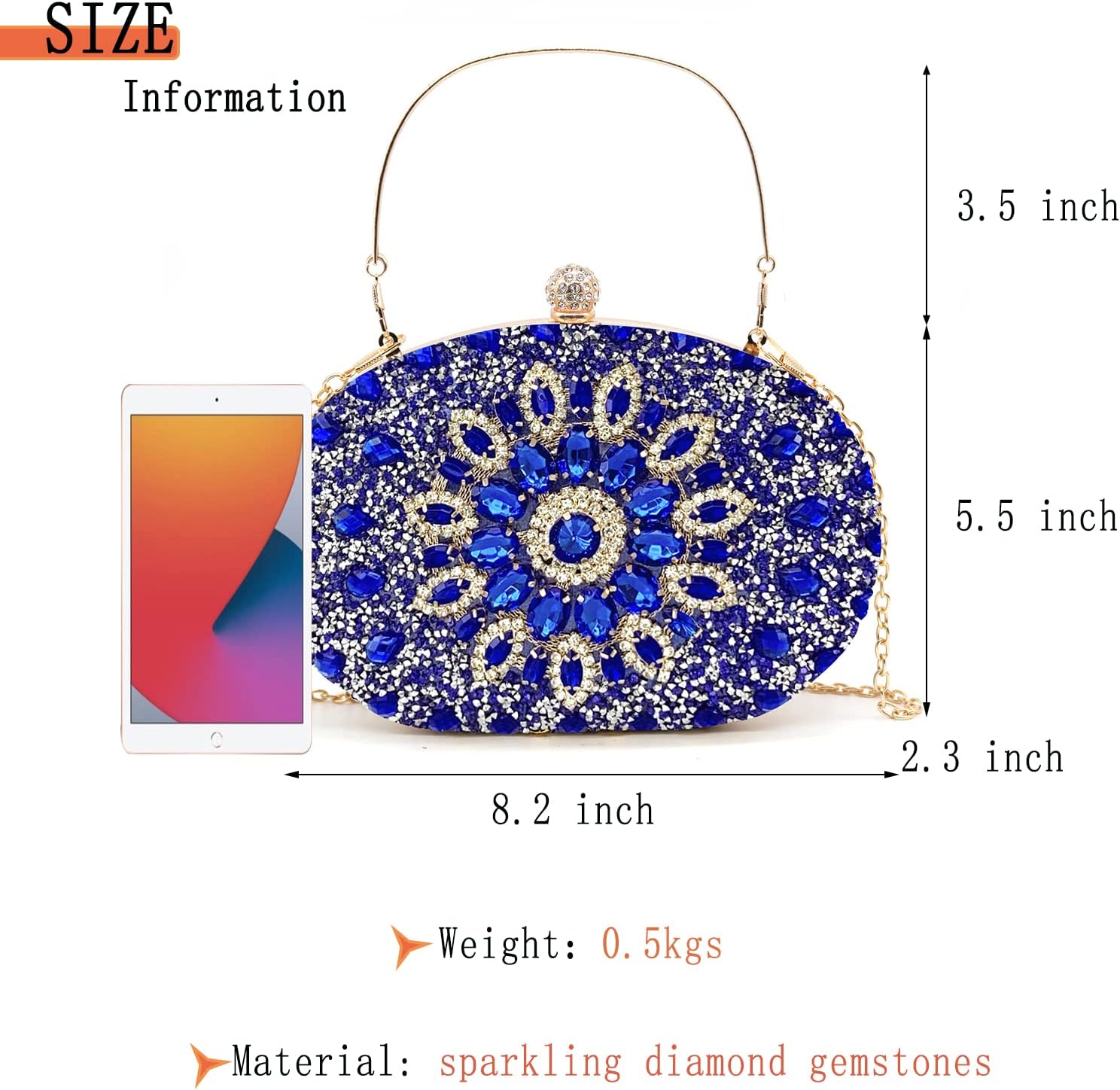 Rhinestone Evening Clutch Purses for Women Wedding Clutch Party Purse Bridal Diamonds Prom Cocktail Handbags - Image 7