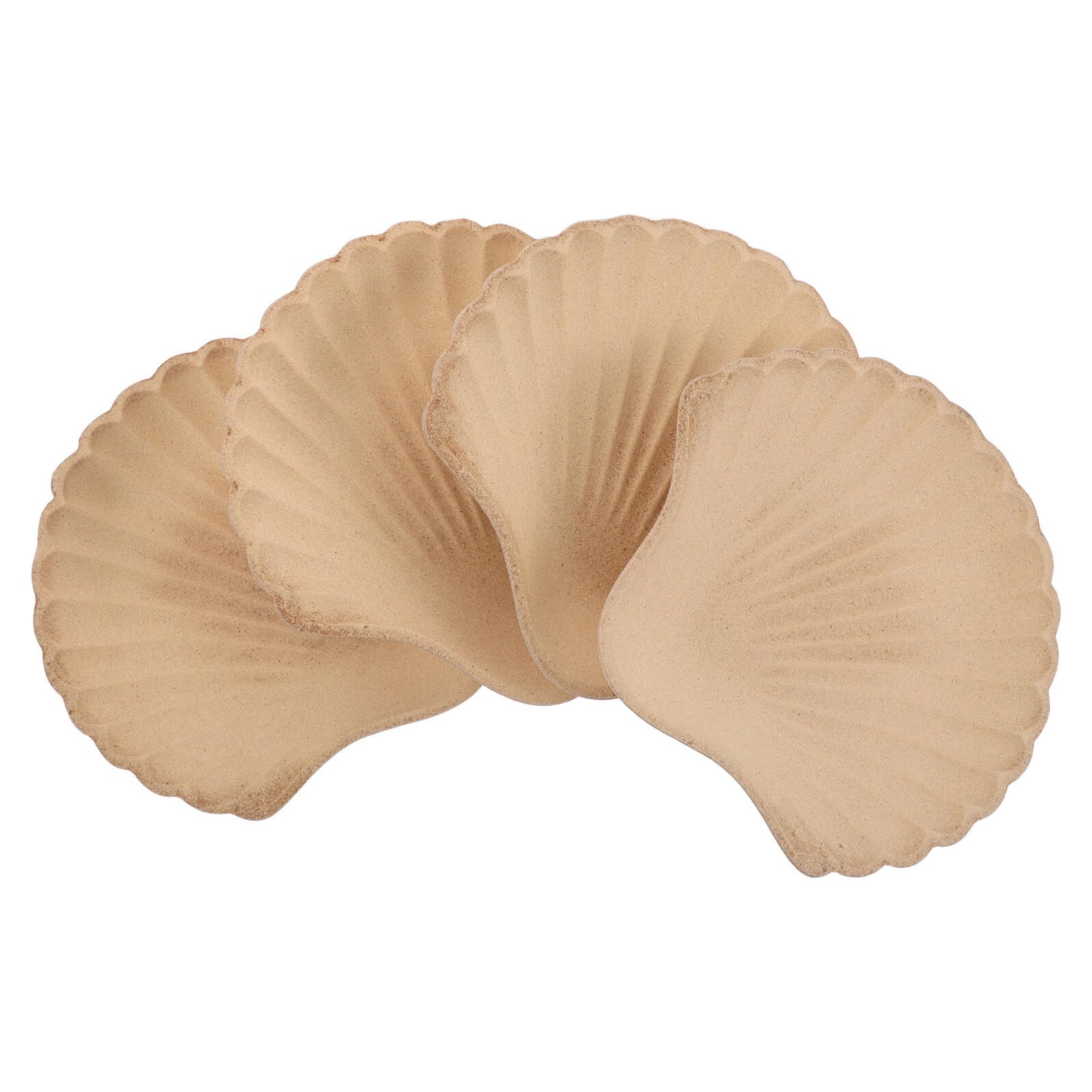 Vassoio Portaoggetti Gioielli a Conchiglia in Legno 4 Pezzi | Beige, per Collane e Pendenti, Uso su Comò e Occasioni Speciali, Manutenzione Semplice