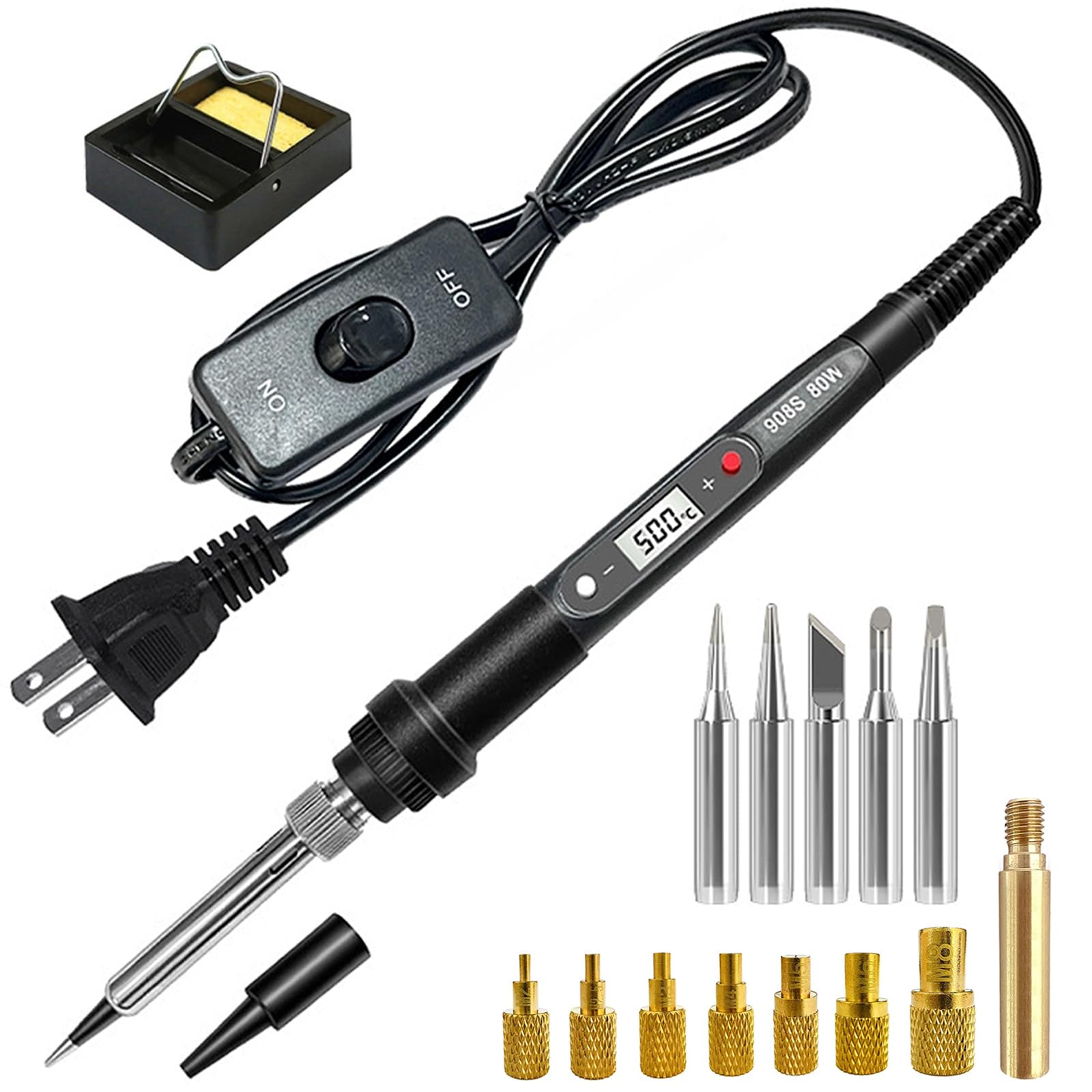 80W Soldering Iron Heat Set Insert Tool, LCD Digital Soldering Iron Kit
