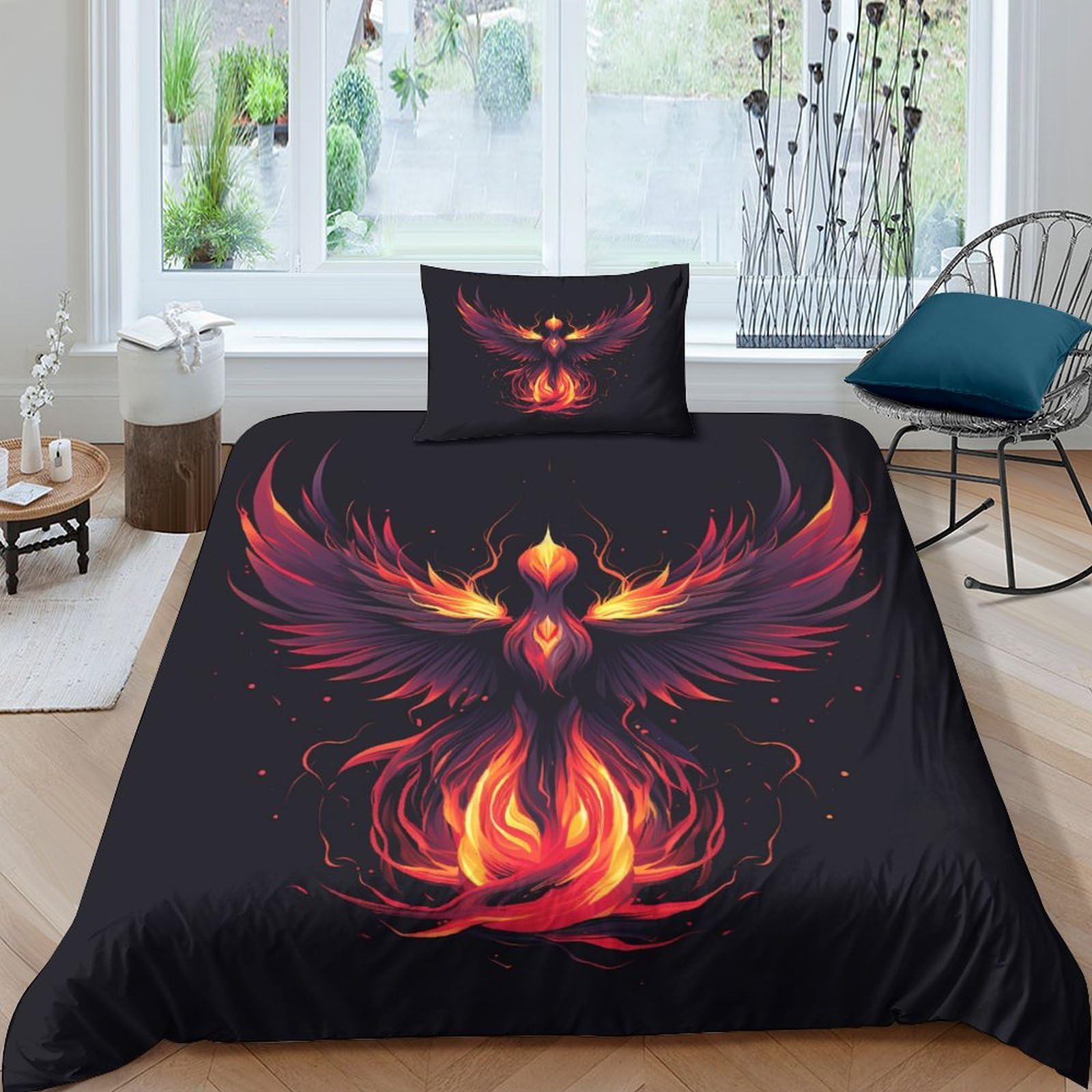 Housse de couette respirante 135x200 parure de lit zippée phénix