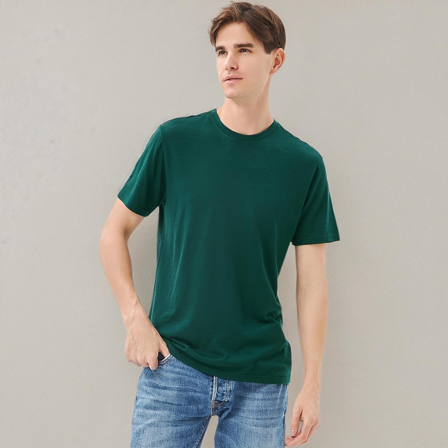 Merino Protect 100% Merino Wool T Shirts for Men Odor Resistance Base Layer Hiking Travel T-Shirt Soft Undershirt - Image 8