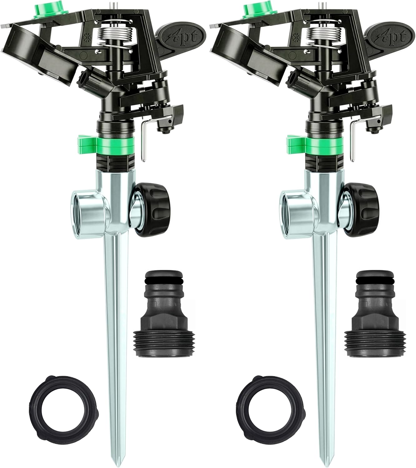 APT Pulsating Impact Sprinklers for Yard, Lawn & Garden, 80 to 5800 sq ft Adjustable Spray (2Pcs)