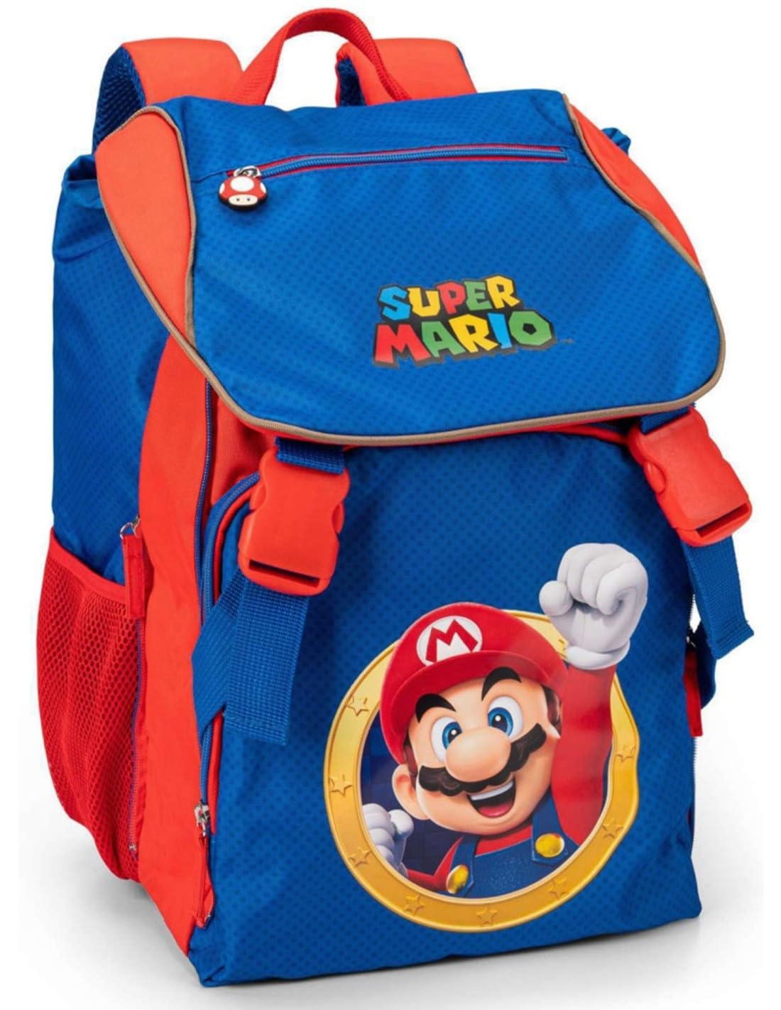 Clondo Set Scuola 2 Pezzi Per Super Mario Fan Zaino Scuola Elementare Bambino + Astuccio 3 Scomparti Completo (45 Accessori)