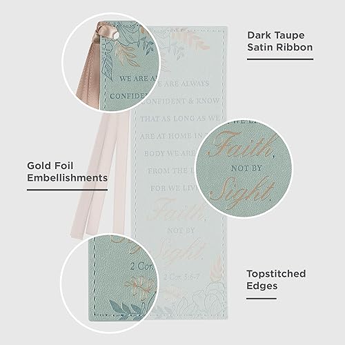 Miniatura 239 de Christian Art Gifts - Separador de piel sintética con cinta de satén y verso bíblico inspirador para mujeres y hombres, Marrón - Proverbios 31 Mujer