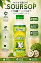 BourNeel's® Soursop Sugar Free Fruit Juice 250ml Pack of 6 | No Added Sugar | Graviola Laxman Phal Fruit Pulpy Juice Drink | High Vitamin C | gallery image