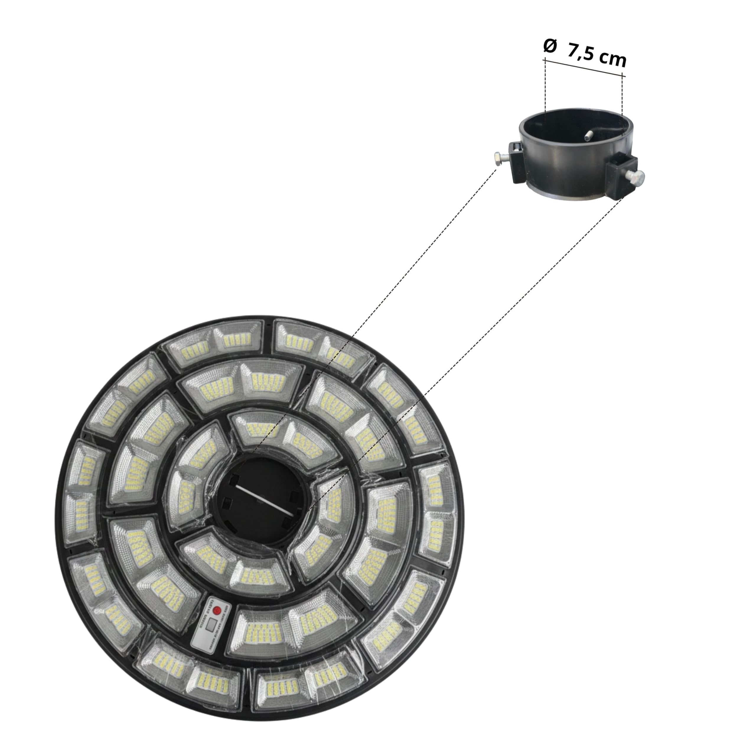 YASTA Lampione Solare da Giardino Per Esterni 2000 Watt Con Palo Nero Crepuscolare e Sensore Movimento
