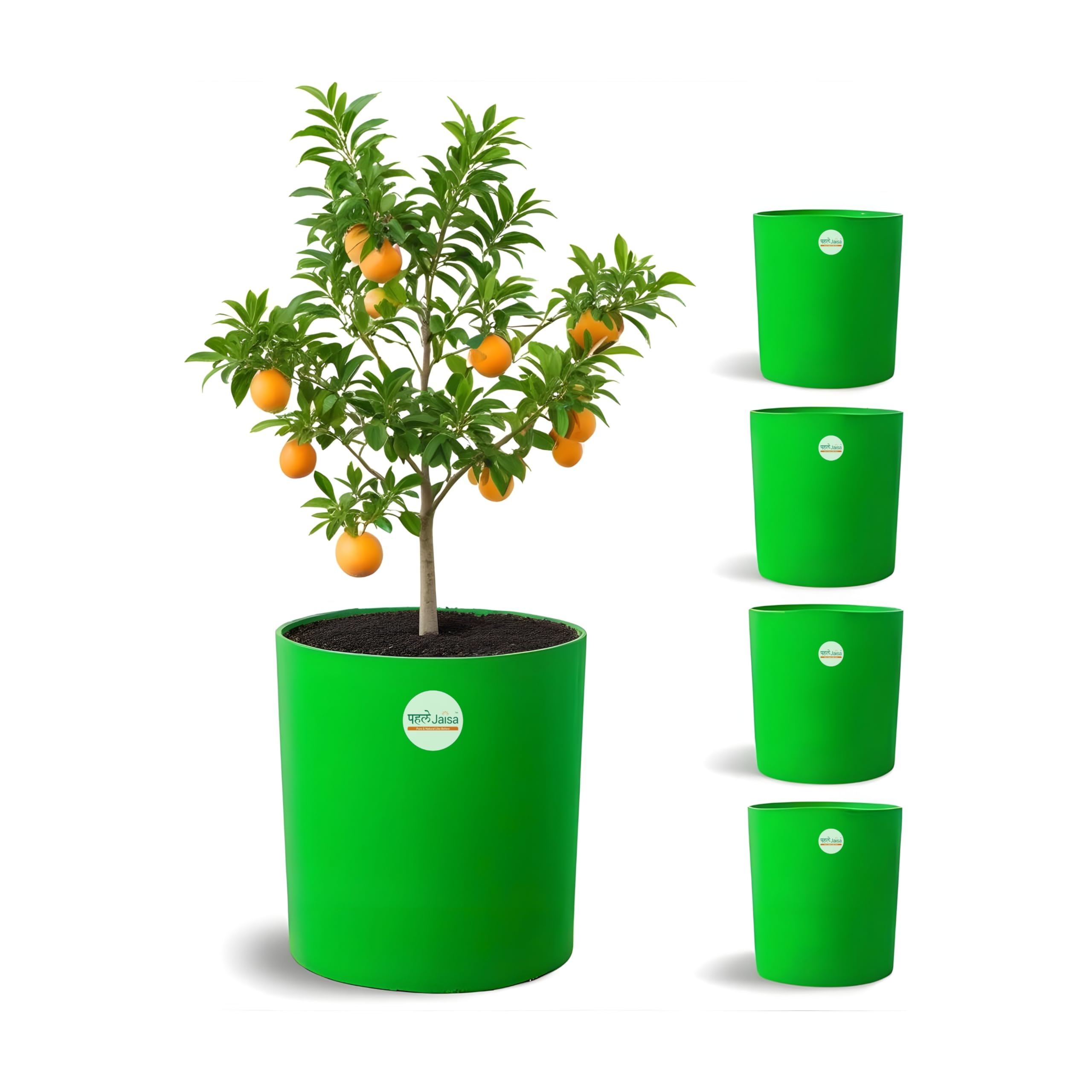Pehle Jaisa Premium HDPE UV Protected 230 GSM Round Shaped Green Colour Plants Grow Bags Suitable for Terrace and Vegetable Gardening Pack of 5 Grow Bags (12X12 INCH) (B0DBDSWRNZ) Amazon Price History, Amazon Price Tracker