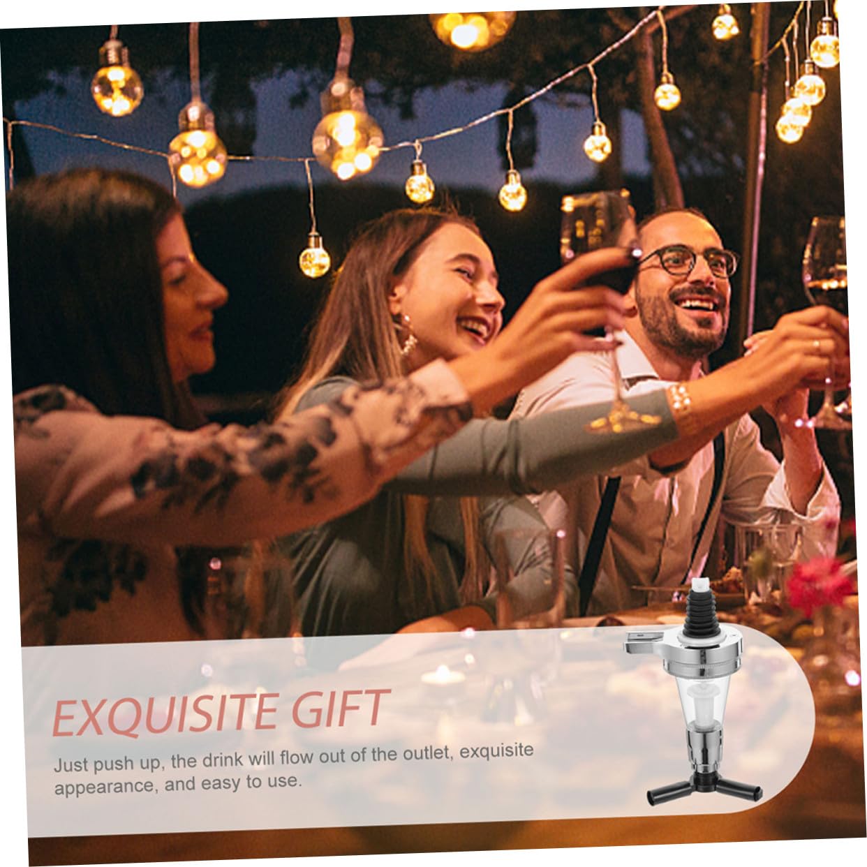 COLLBATH 3 Piezas Dispensador de Vino Colgante de Pared Dosificador de Bebidas con Bomba de Agua Diseño Ahorrador de Espacio para Fiestas y Bodas Material Plástico y Silicona Premium