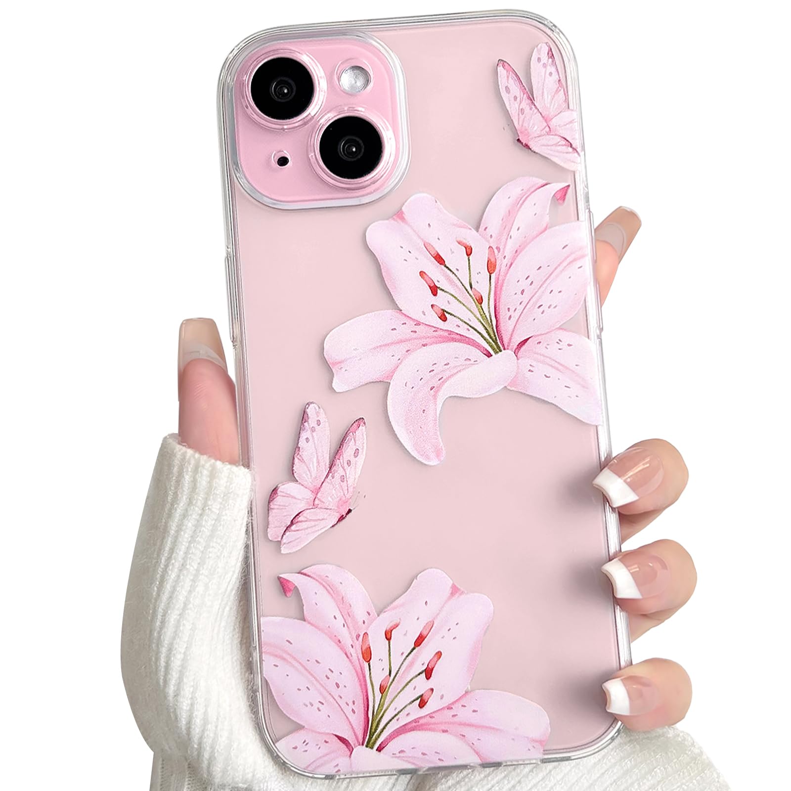 FOURTOC 3D Pizzo Farfalla Cover per iPhone 13/13 Pro/13 PRO Max Glitter Custodia in TPU Morbida Paraurti AntiGraffio Antiurto Protettiva Custodie Case,Black 1,12 Mini