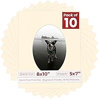 Vista 105 de Tapete de 8 x 10 pulgadas, corte biselado para fotos de 5 x 7 pulgadas, con apertura de tablero de fotos ovalado blanco precortado, sin ácidos, mate