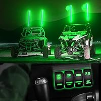 Vista 9 de Nilight Interruptor basculante estéreo, barra de luz LED, 5 pines, láser, encendido y apagado, interruptores SPST 20A/12V 10A/24V verde con cables