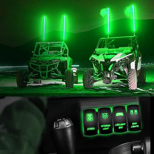 Miniatura 9 de Nilight Interruptor basculante estéreo, barra de luz LED, 5 pines, láser, encendido y apagado, interruptores SPST 20A/12V 10A/24V verde con cables