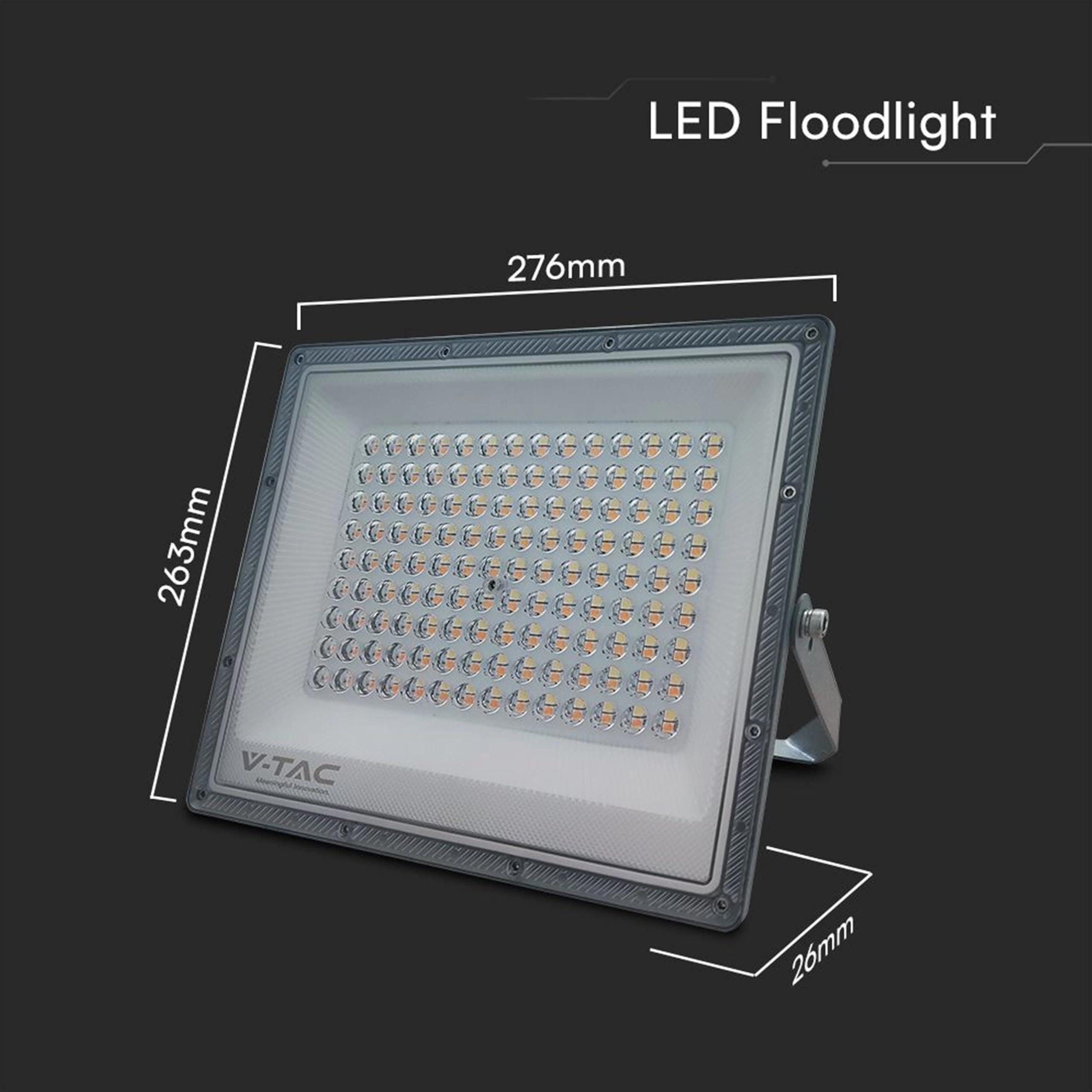 V-TAC Faro LED da Esterno 100W - [Chip Samsung + Tecnologia RLE] - 8150 Lumen - IP65 - Proiettore Faretto LED Nero Casa, Giardino, Garage, Magazzino - Luce CCT 3 IN 1 Calda, Fredda o Naturale