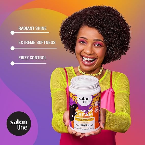 Salon Line, Hair Cream, Leave-In Cream, Maximum Shine Wavy, Curly & Coily Hair, 35.27 Oz