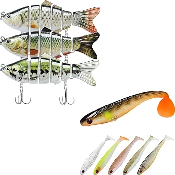TRUSCEND Fishing Lures for Freshwater and Saltwater, Lifelike Swimbait for Bass Trout Crappie, Soft Fishing Lures for All Species of Fish, A Must-Have Baits for Your Fishing Tackle Box