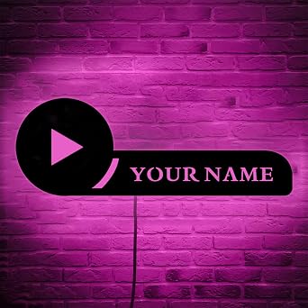 YouTube Username Neon Sign | Custom YouTube LED Sign | Social Media Influencer Decor | Personalized Streaming Light Display | Media Username Display