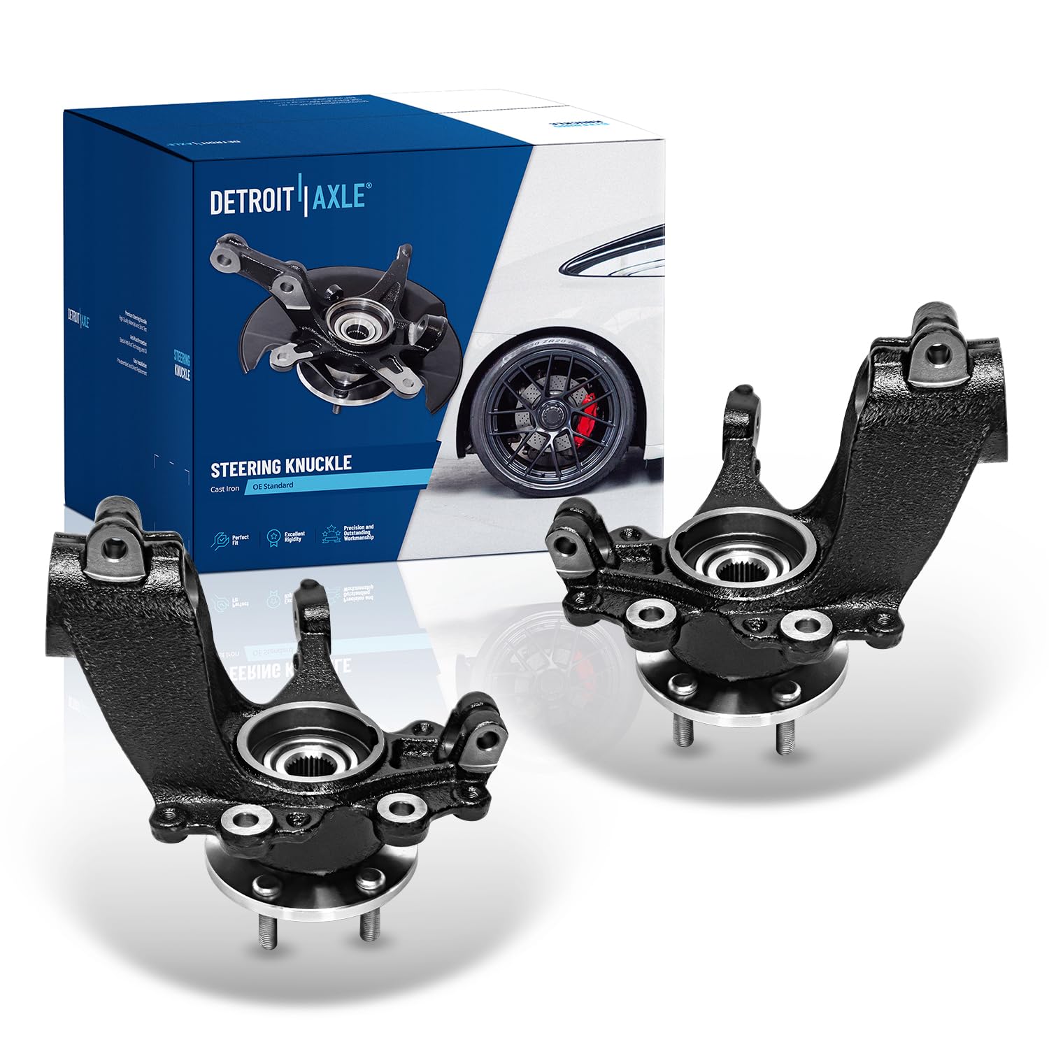 Detroit Axle - 2.0L Front 2pc Steering Knuckles for 2012-2018 Ford Focus