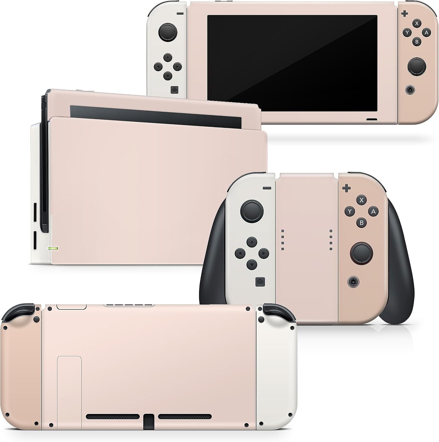 Tacky Design Retro Skin Compatible with Nintendo Switch Skin Wrap Cover, Cream Color Blocking for Nintendo Switch Stickers, Premium Vinyl 3M Full Wrap Decal, Compatible with Joy-Con, Console, Dock.
