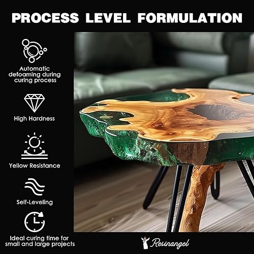 Miniatura 2 de ResinAngel Kit de resina epoxi de 64 onzas, transparente, relación de mezcla 11, sin burbujas y autonivelante, resina no amarillenta para flores