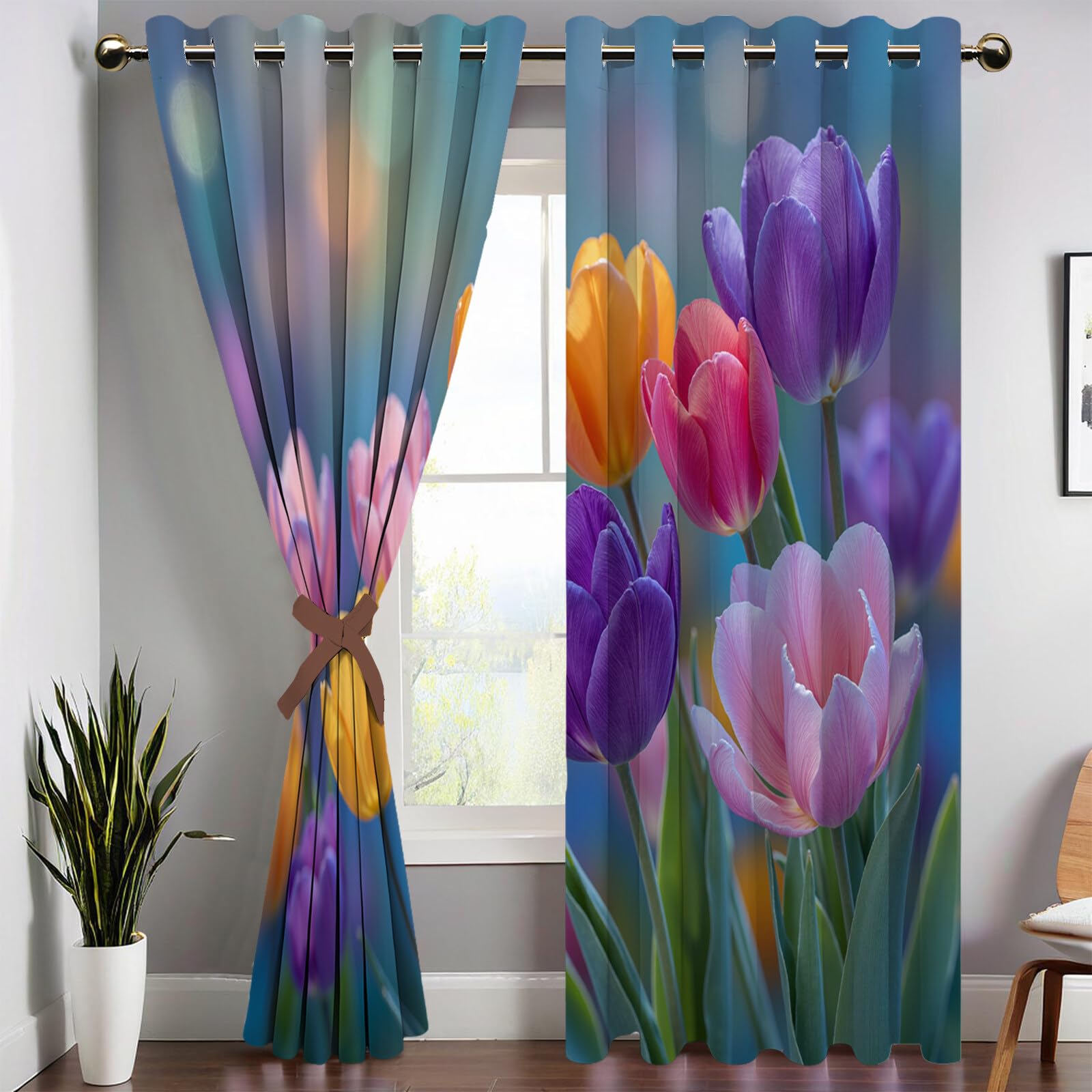 Rideau thermique et phonique anti froid obscurcissant tulipe