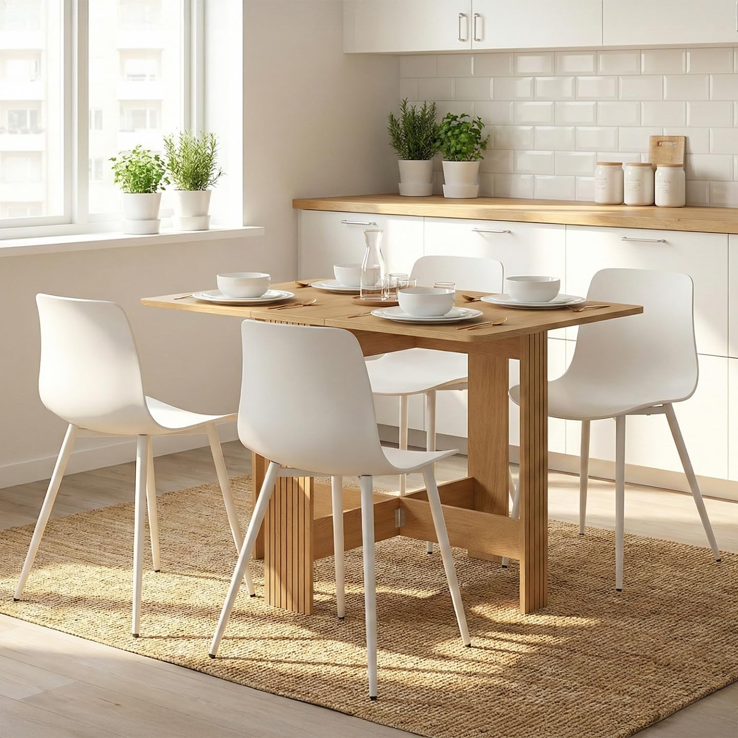 IDMarket - Table Console Pliable Juliette 2-4 Personnes 103 x 76 cm