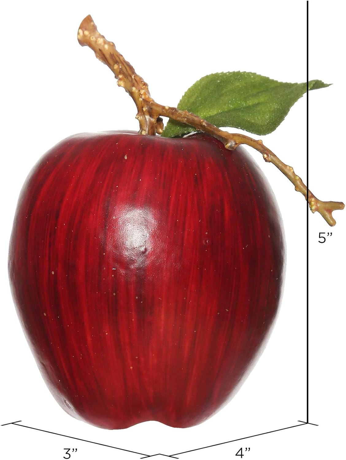 Vickerman 80MM Everyday Artificial Red Apple - Faux Fruit - 6 Pack - Realistic Accent for Home Or Office Decor - Maintance Free